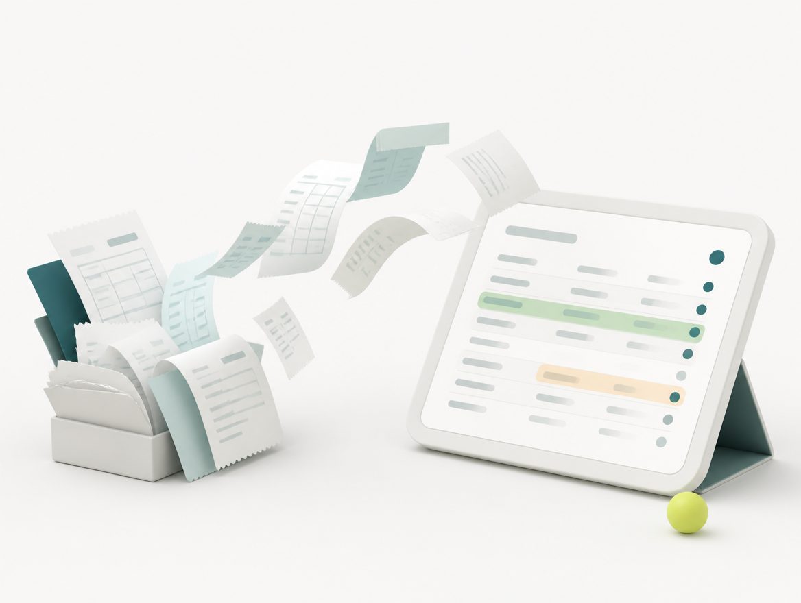 Documents flowing into a ledger